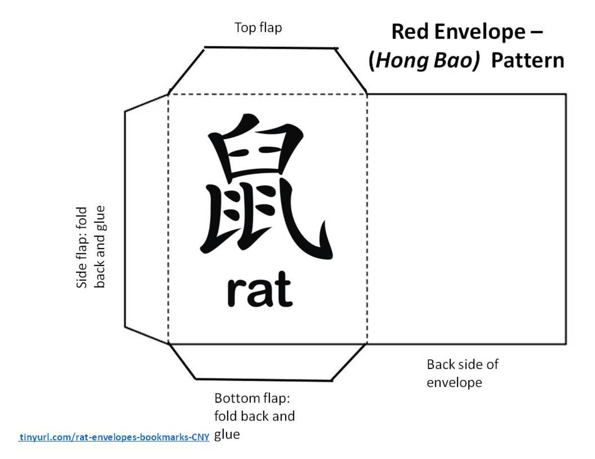 printable envelopes and bookmarks for year of the rat