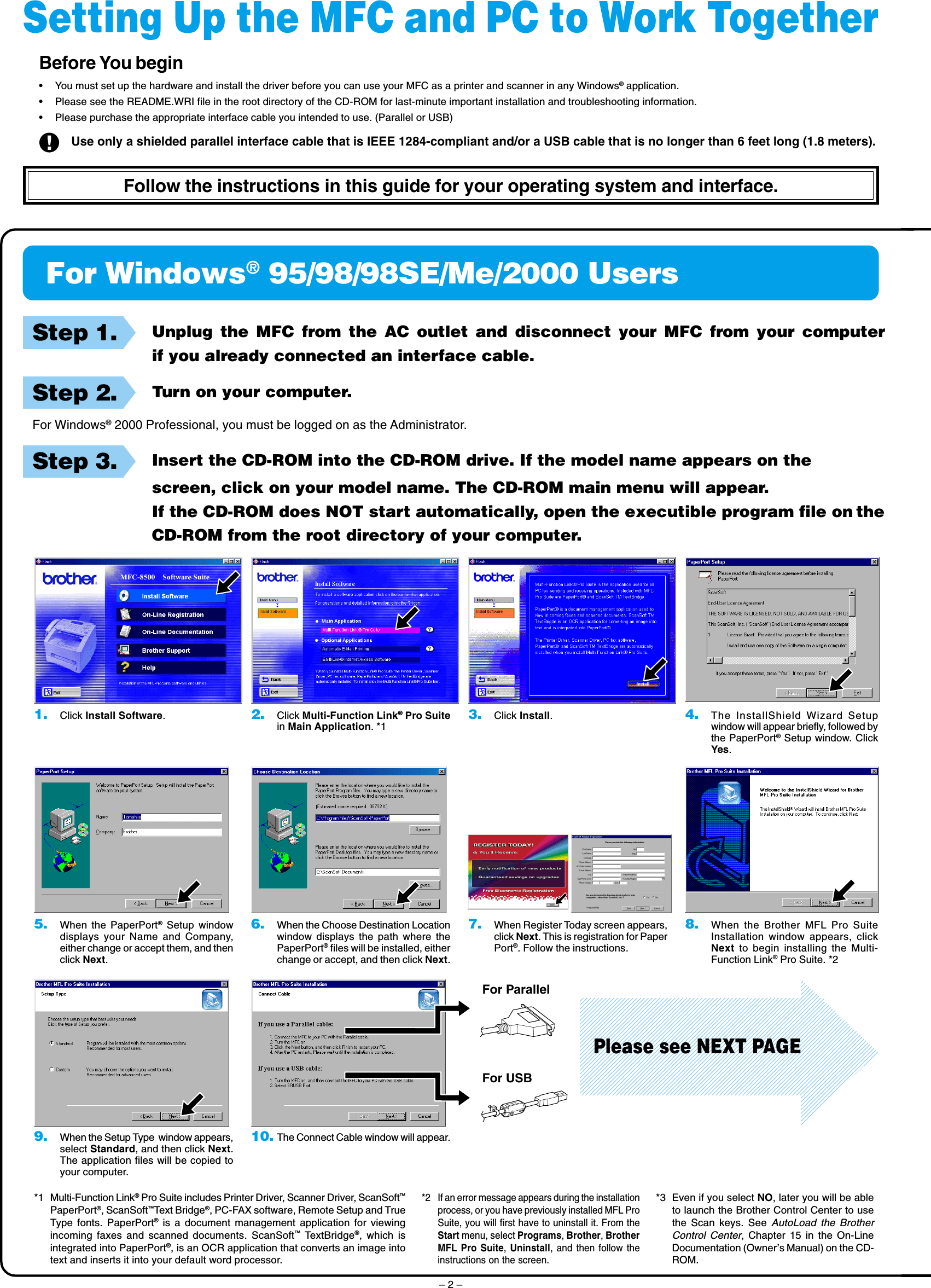 1.2.1 manually installing from the rpm packages. Brother Mfc 8500 Quick Start Guide