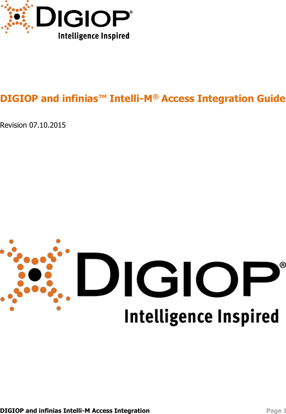 Installation manual | infinias essentials, professional, corporate. Technical For Anyone Digiop And Intelli M Integration Guide