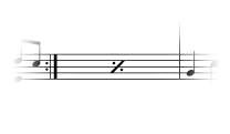 When a repeat calls for a different ending, numbered brackets above the bars indicate which to play the first time (1.), which to play . Measure Repeat Signs
