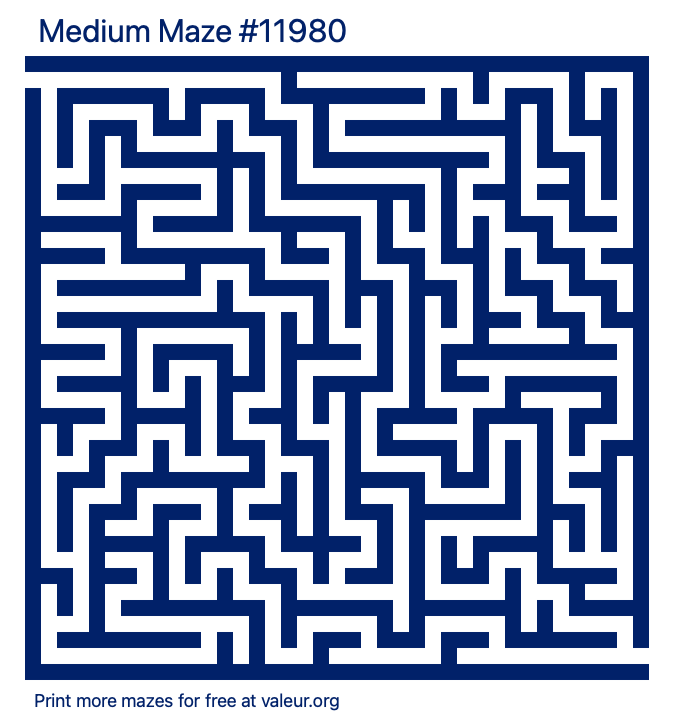 free printable medium maze with the answer 11980
