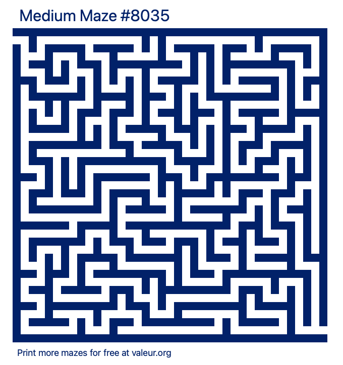 free printable medium maze with the answer 8035