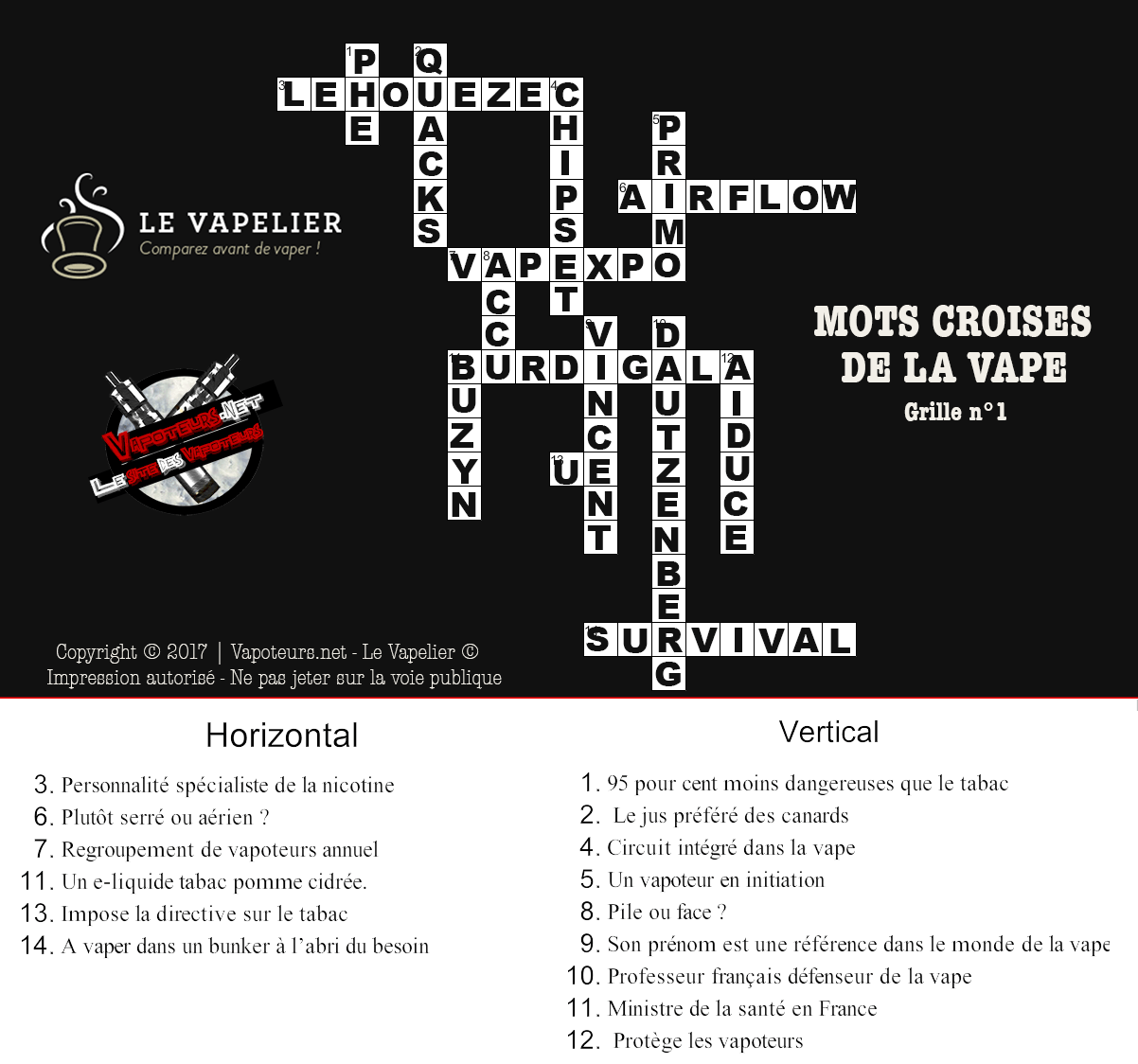 Dossier Solutions De Nos Mots Croises De La Vape Juillet 17