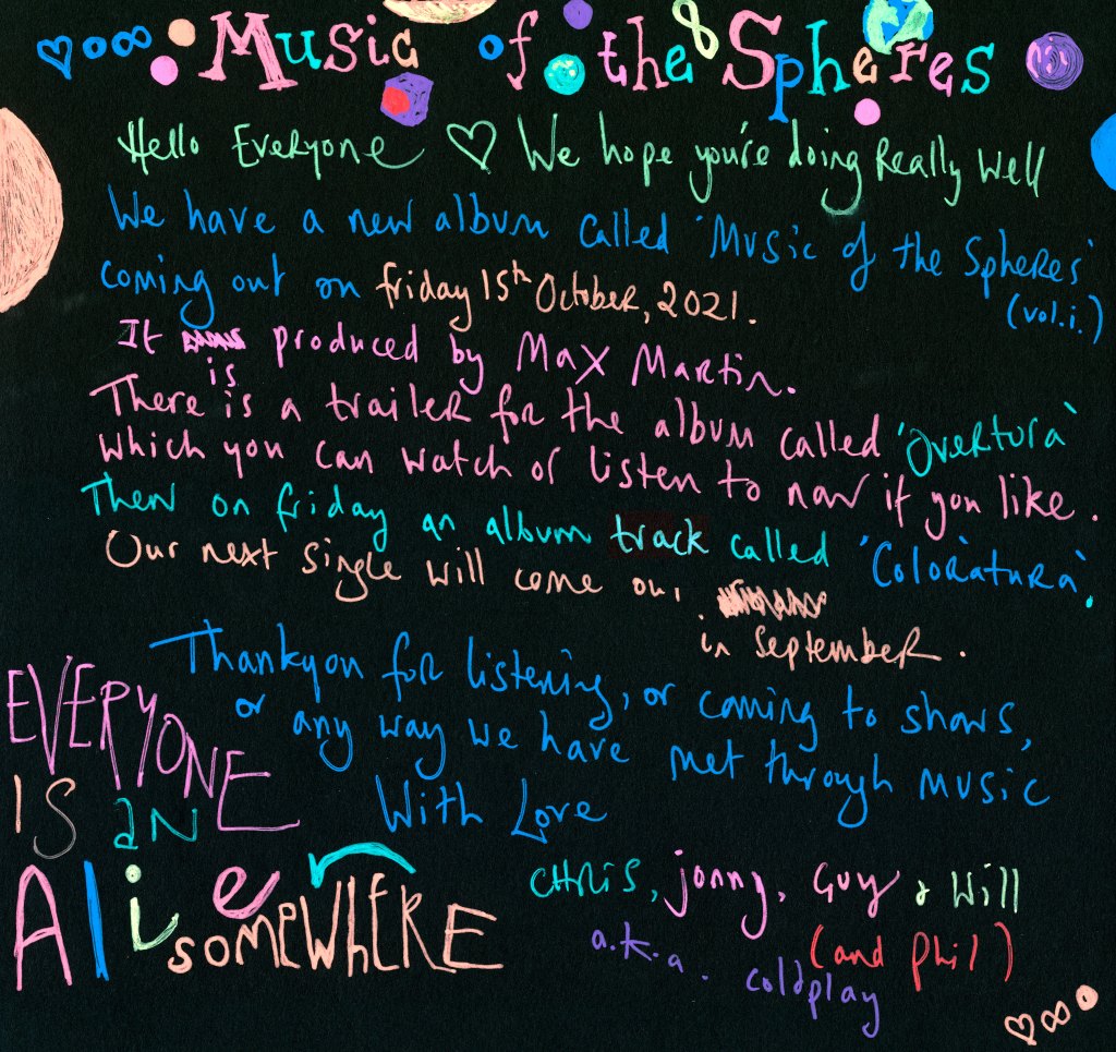 Coldplay Logo 2021 : Coldplay To Release New Album Music Of The Spheres This Fall Variety