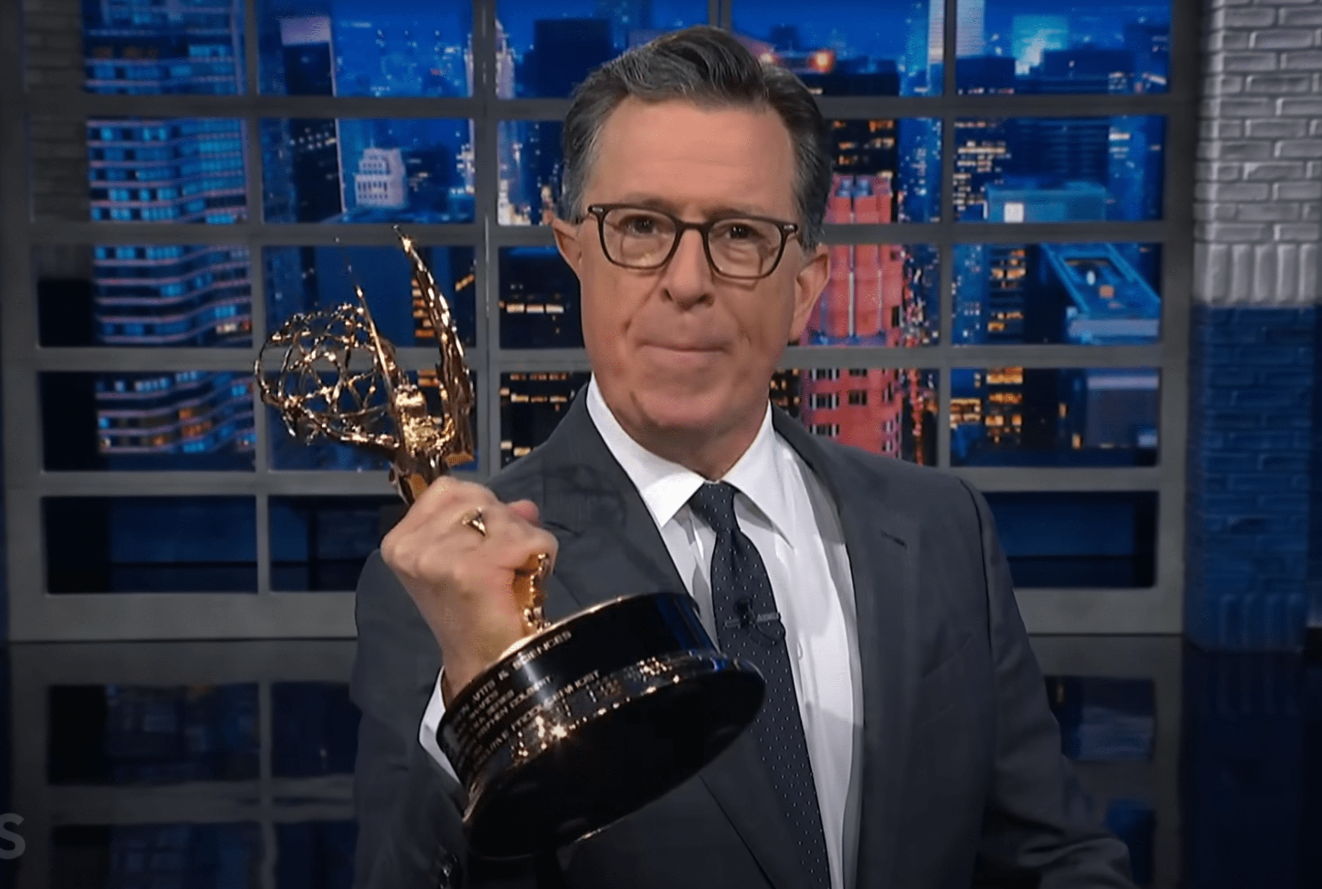 Stephen Colbert Brings His Emmy to ‘The Late Show’ and Earns Massive Ovation, Shouts Out Jimmy Kimmel for Telling Emmy Voters to Vote for Colbert Instead