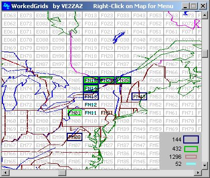 ve2zaz workedgrids ham log mapping program