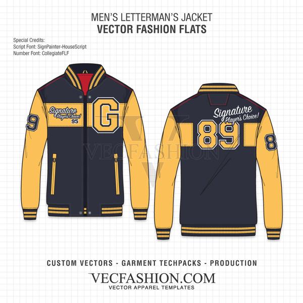 Varsity Jacket Template Vector at