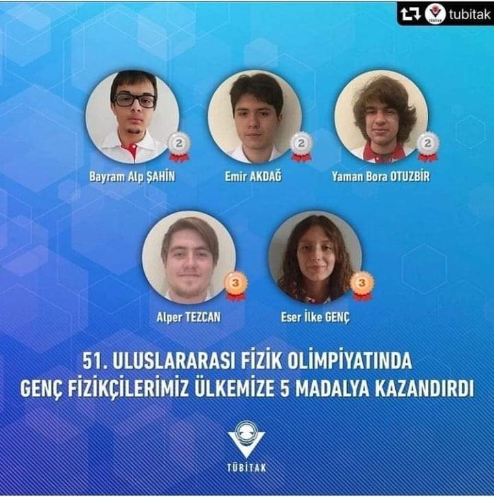 GENÇ FİZİKÇİLERİMİZDEN 5 MADALYA