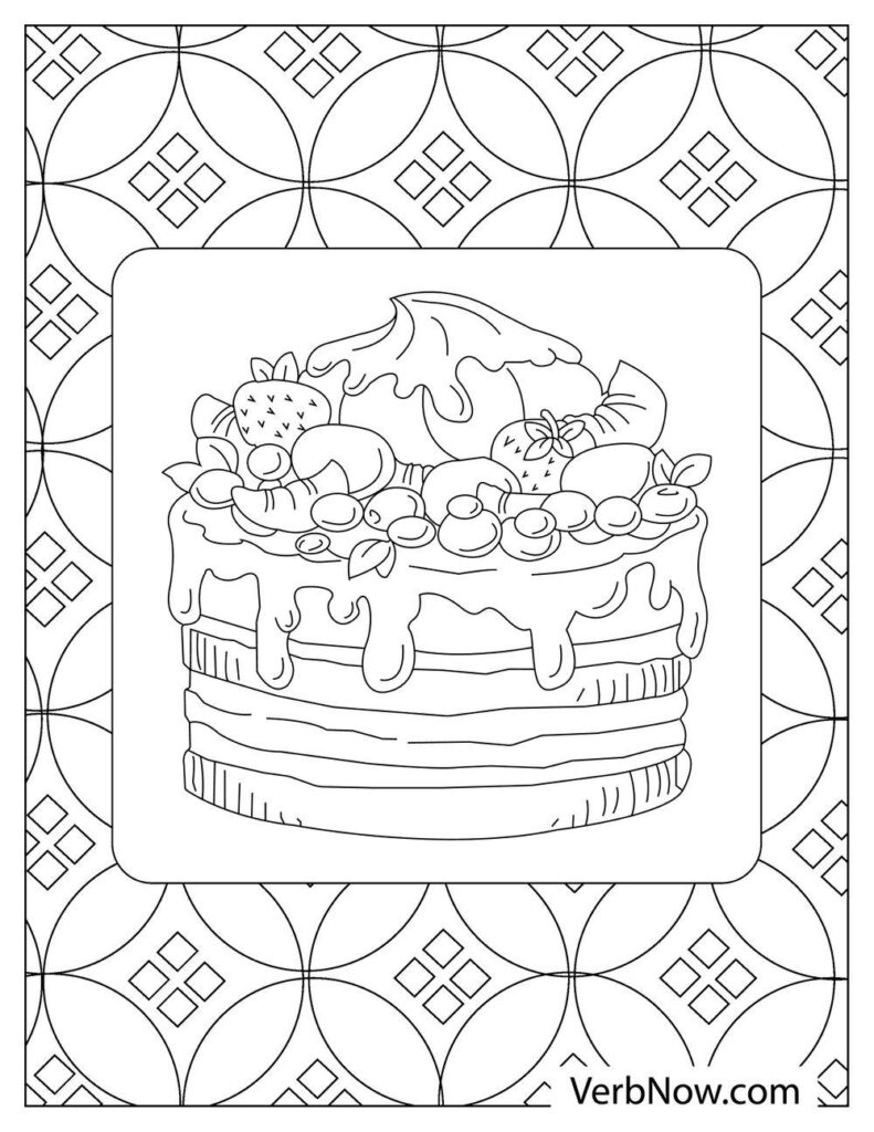 free cakes coloring pages book for download printable pdf verbnow
