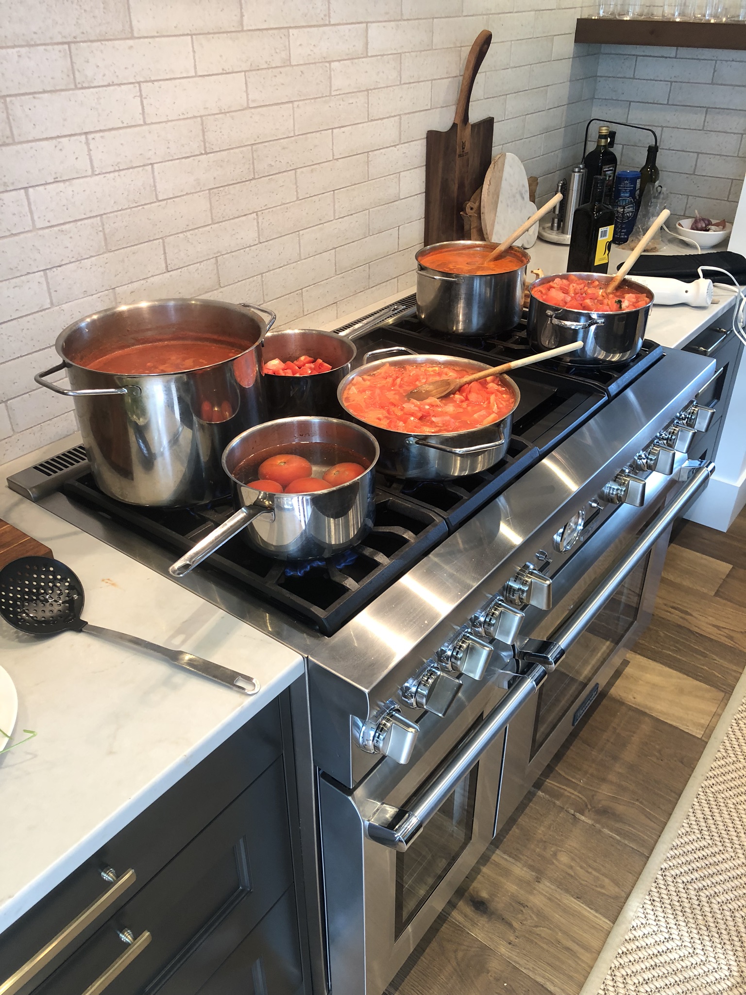 Pro style range for canning