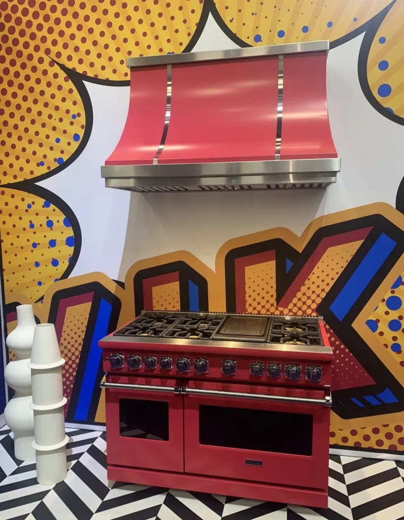 Pink range and hood