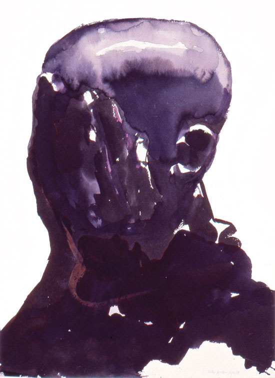Untitled 1988 Ink wash on paper by Victor Gordon
