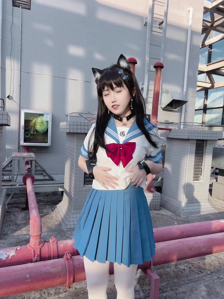 #福利姬 #不呆猫 天台小m猫