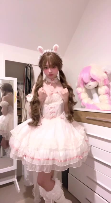 #麒麟妹 #颜值 #洛丽塔 #自慰