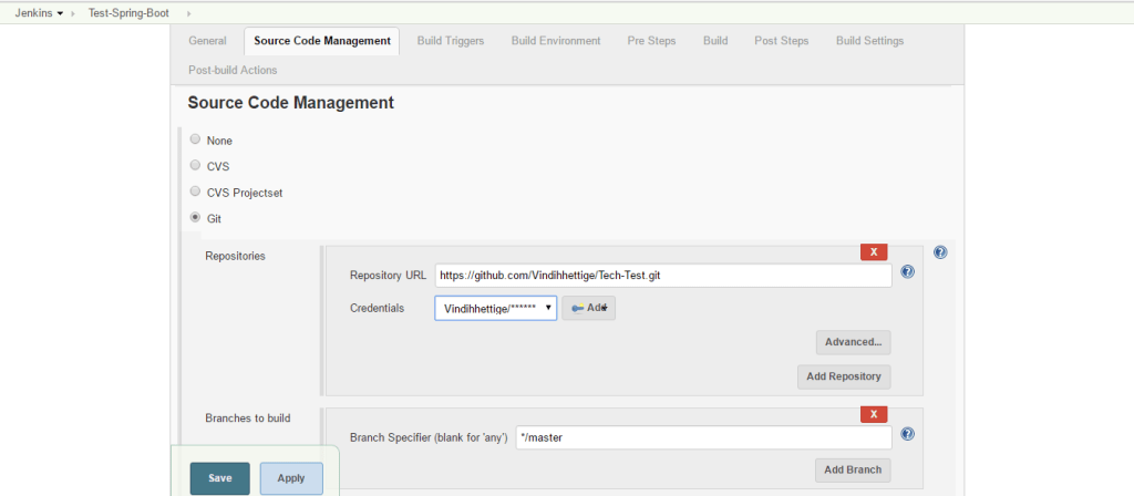 It can be a maven coordinate groupid:artifactid:version , docker . Jenkins configurations to build and deploy a package of spring boot