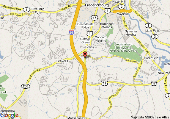 Map Of Downtown Fredericksburg Virginia