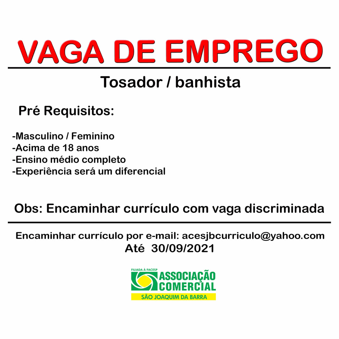 emprego são joaquim da barra,vagas de emprego,vagas de emprego são joaquim da barra