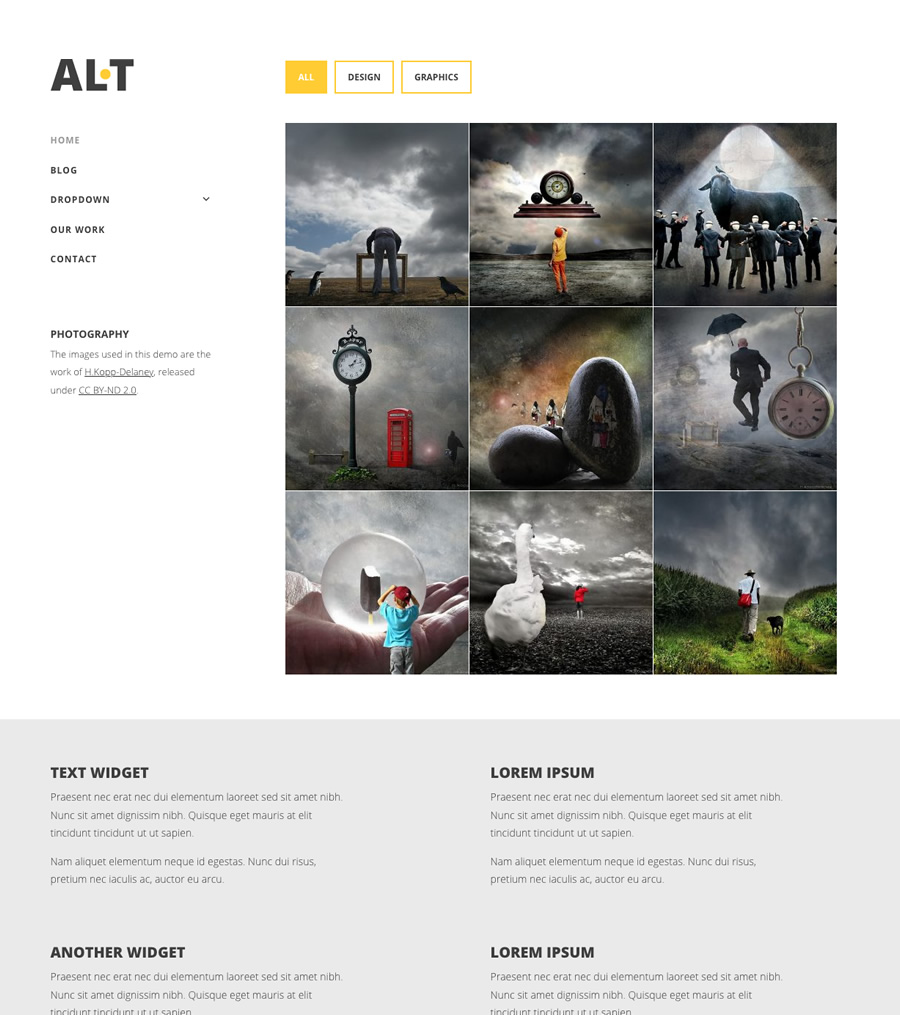 Use styling features built for presenting portfolio projects. Alternate Responsive Filterable Portfolio Wordpress Theme Viva Themes