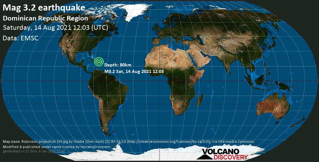 Hasta las 08:00 horas del 19/septiembre/2021 se han registrado 1,093 réplicas del sismo de m 7.1 ocurrido en guerrero el 07/septiembre/2021, la más grande . Informe Sismo Sismo Muy Debil Mag 3 3 Caribbean Sea Dominican Republic Sabado 14 Ago 2021 08 02 Gmt 4 113 Reportes De Los Usuarios Volcanodiscovery