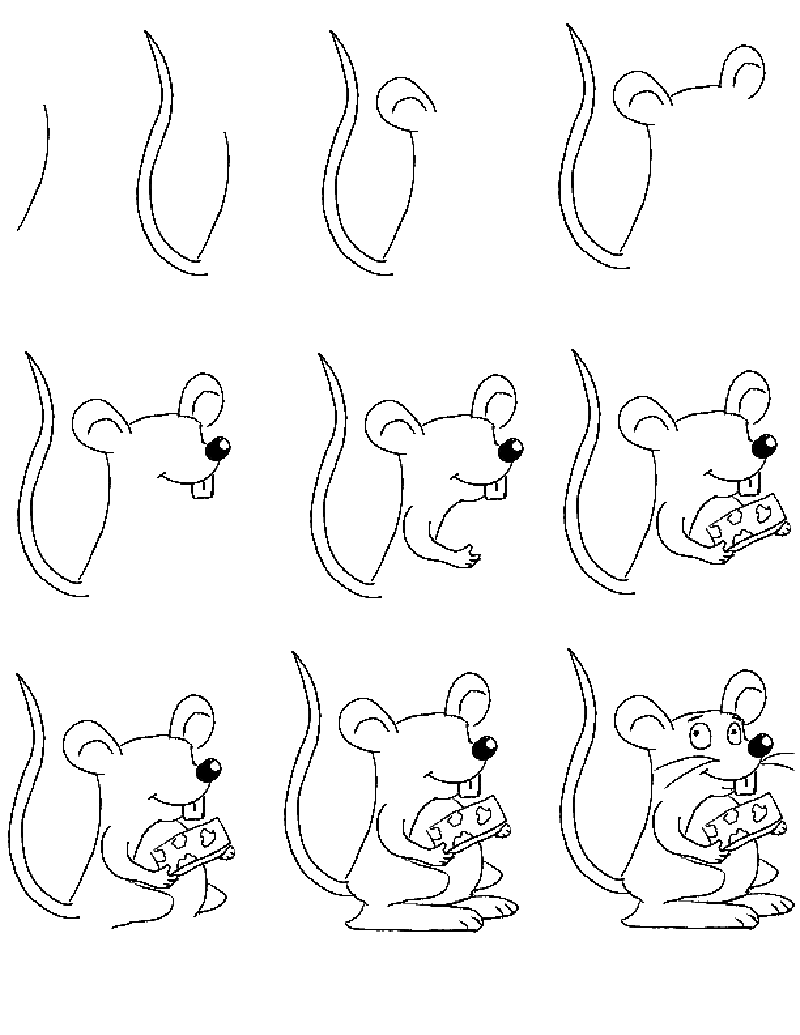 нарисовать рисунок мышонка