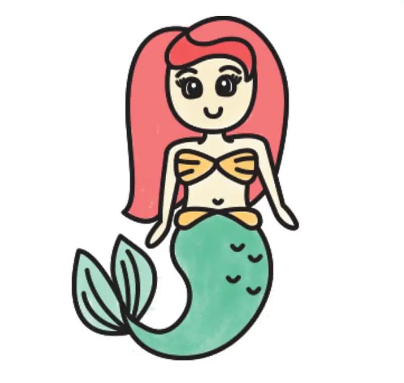 как нарисовать русалочку ребенку
