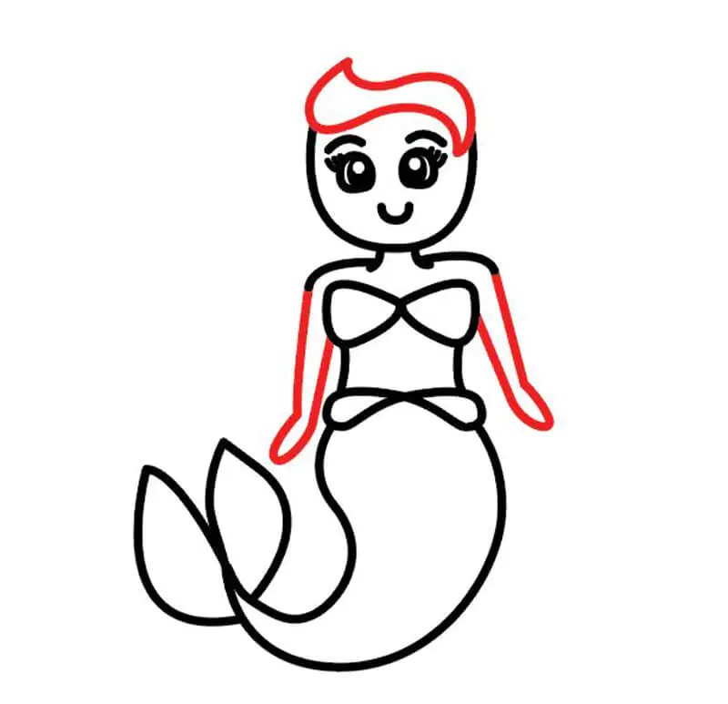 как нарисовать русалочку ребенку