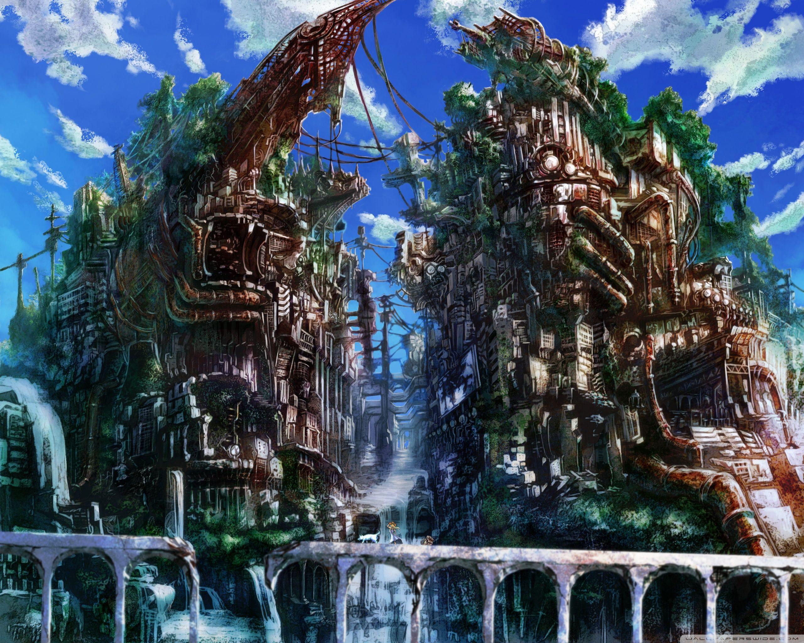 Anime, sunset, cityscape, city, sky, anime girls, clouds, sunlight background. Anime Cityscape Wallpapers Top Free Anime Cityscape Backgrounds Wallpaperaccess