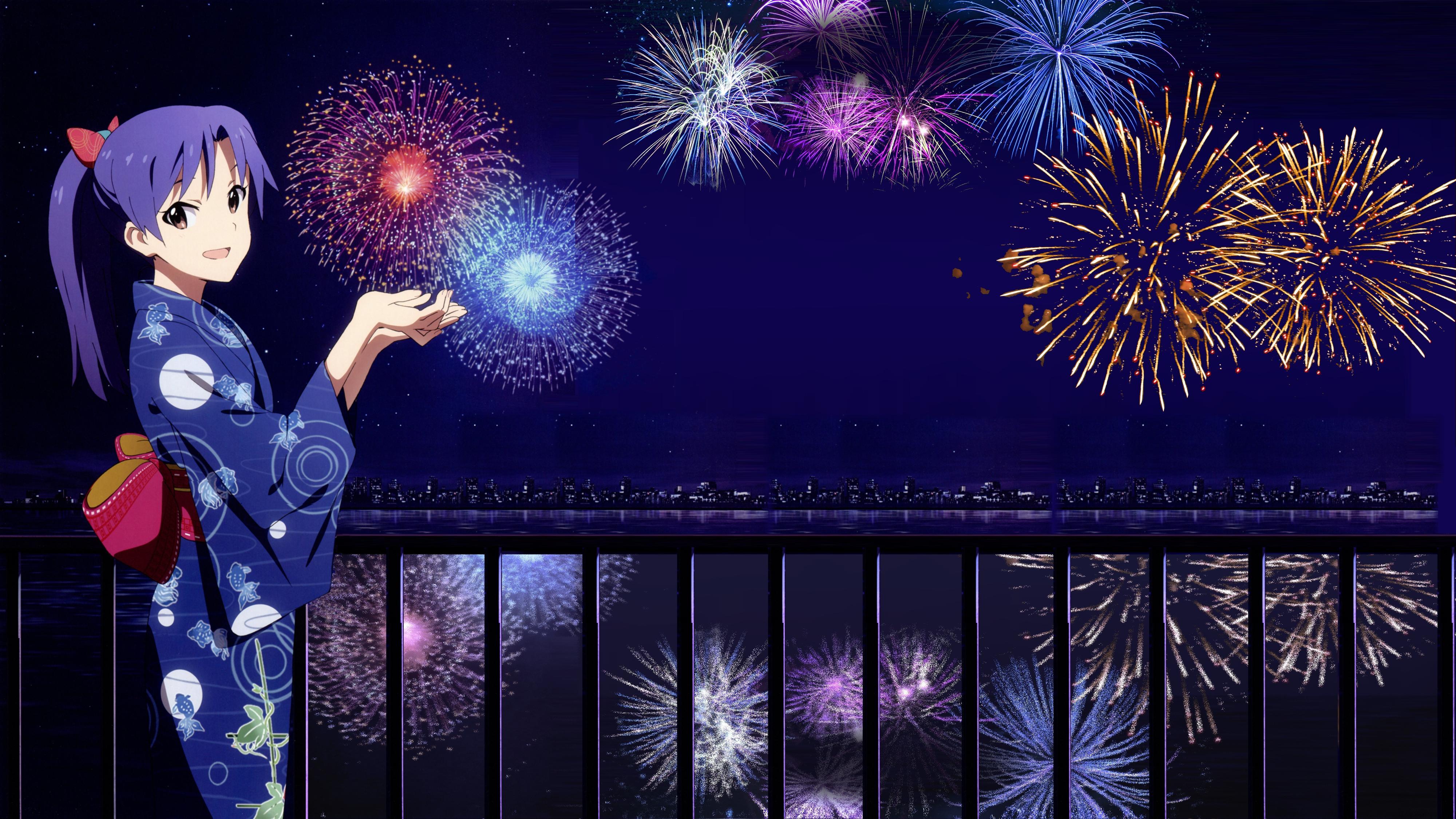 It's the night of the summer festival, and all of the main. Firework Anime Wallpapers Top Free Firework Anime Backgrounds Wallpaperaccess