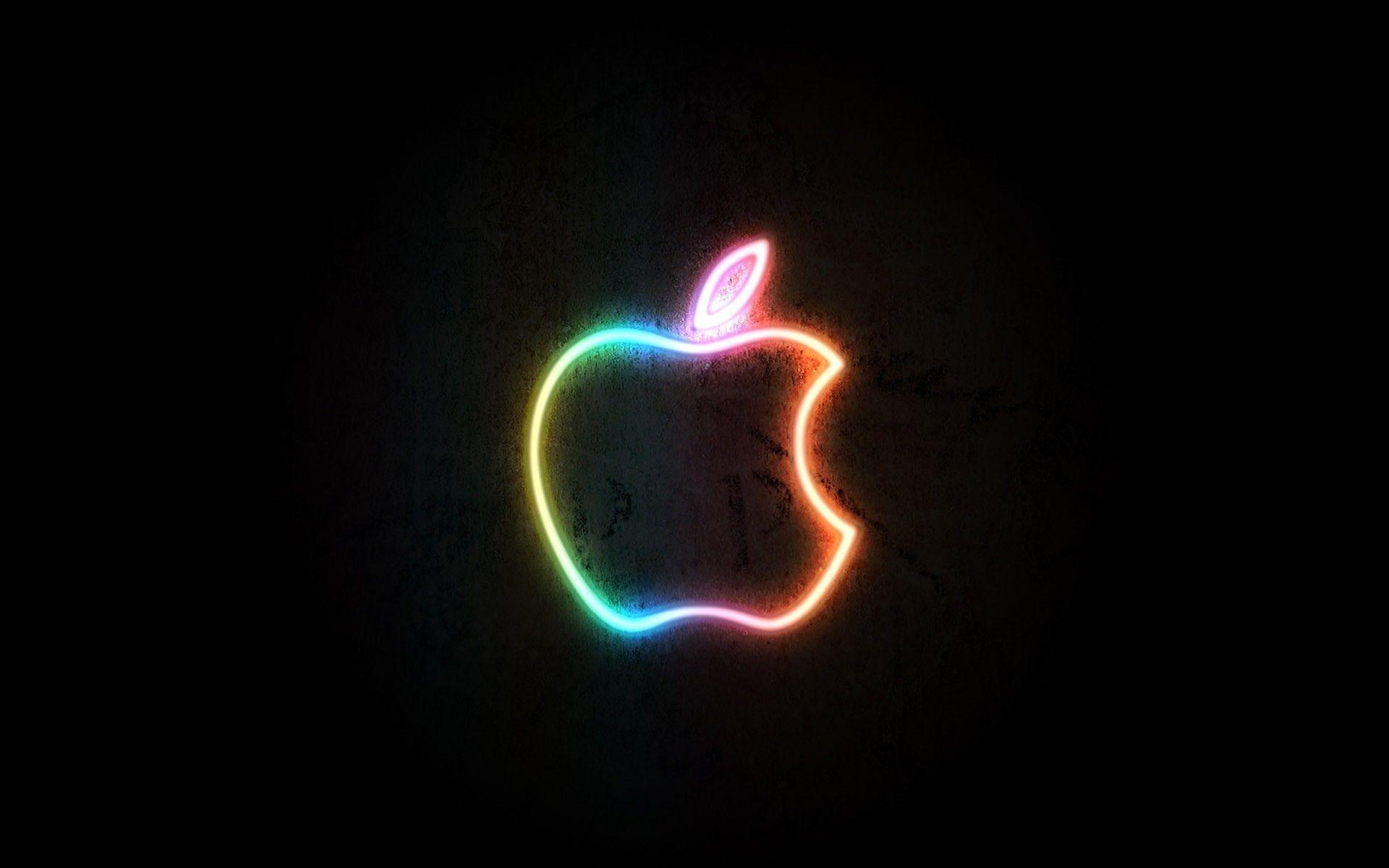 Neon Apple Logo Wallpapers Top Free Neon Apple Logo Backgrounds Wallpaperaccess