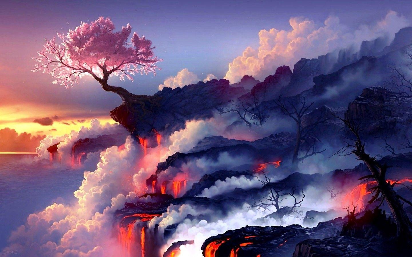 Anime fantasy landscape wallpapers free as wallpapers hd. Anime Scenery Wallpapers Top Free Anime Scenery Backgrounds Wallpaperaccess