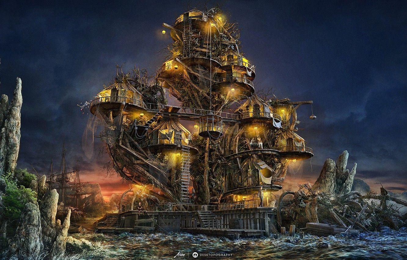 At world's end is a 2007 american epic fantasy swashbuckler film directed by gore verbinski, the third installment in the pirates of the caribbean film series and the sequel to dead man's chest (2006). Pirate Island Wallpapers Top Free Pirate Island Backgrounds Wallpaperaccess