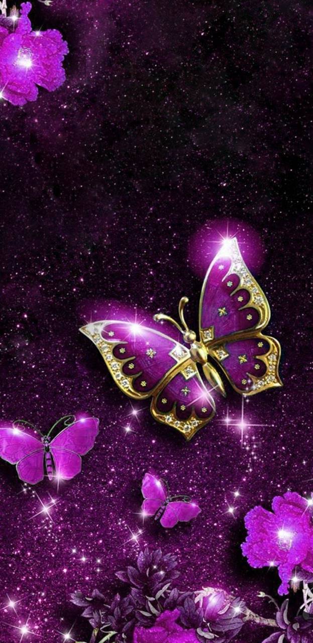 Free 12 colors butterfly nail glitter sequins 3d butterfly nail art f beauty personal care foot, hand nail care nail art polish. Purple Glitter Butterfly Wallpapers Top Free Purple Glitter Butterfly Backgrounds Wallpaperaccess Free SVG
