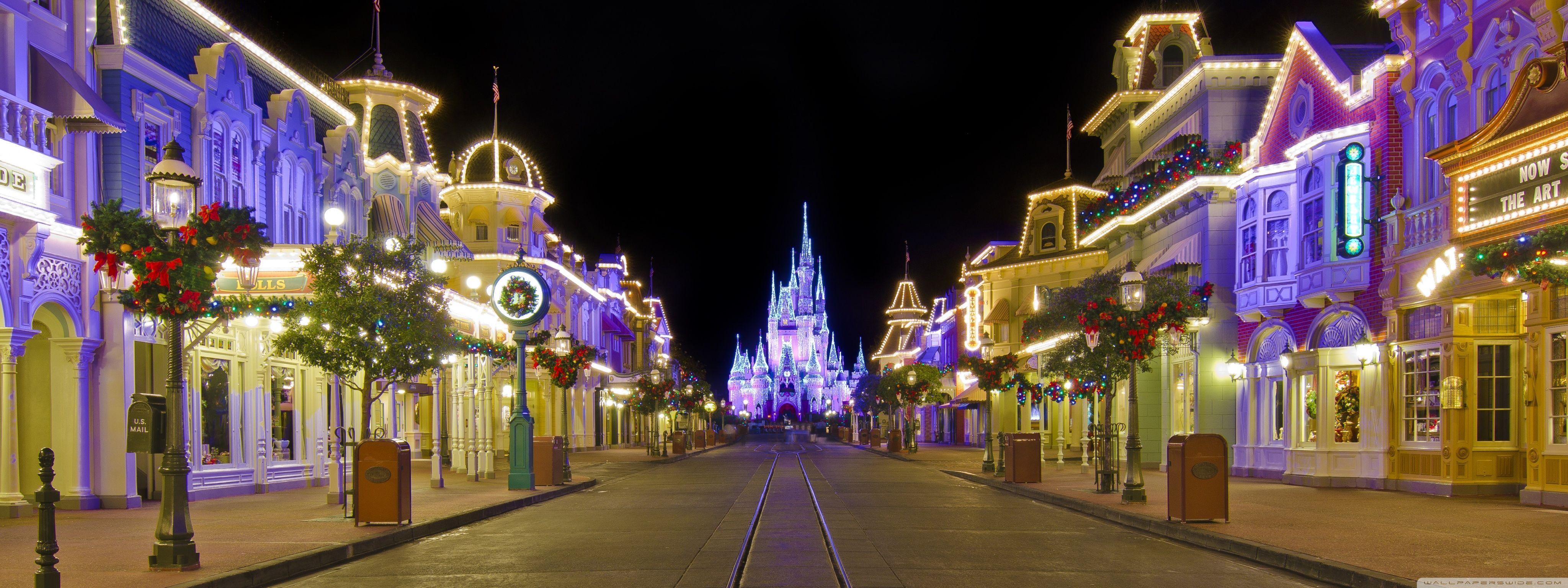 Disneyland wallpaper castle with ice lighting sleeping beauty castle . Disney Dual Screen Wallpapers Top Free Disney Dual Screen Backgrounds Wallpaperaccess