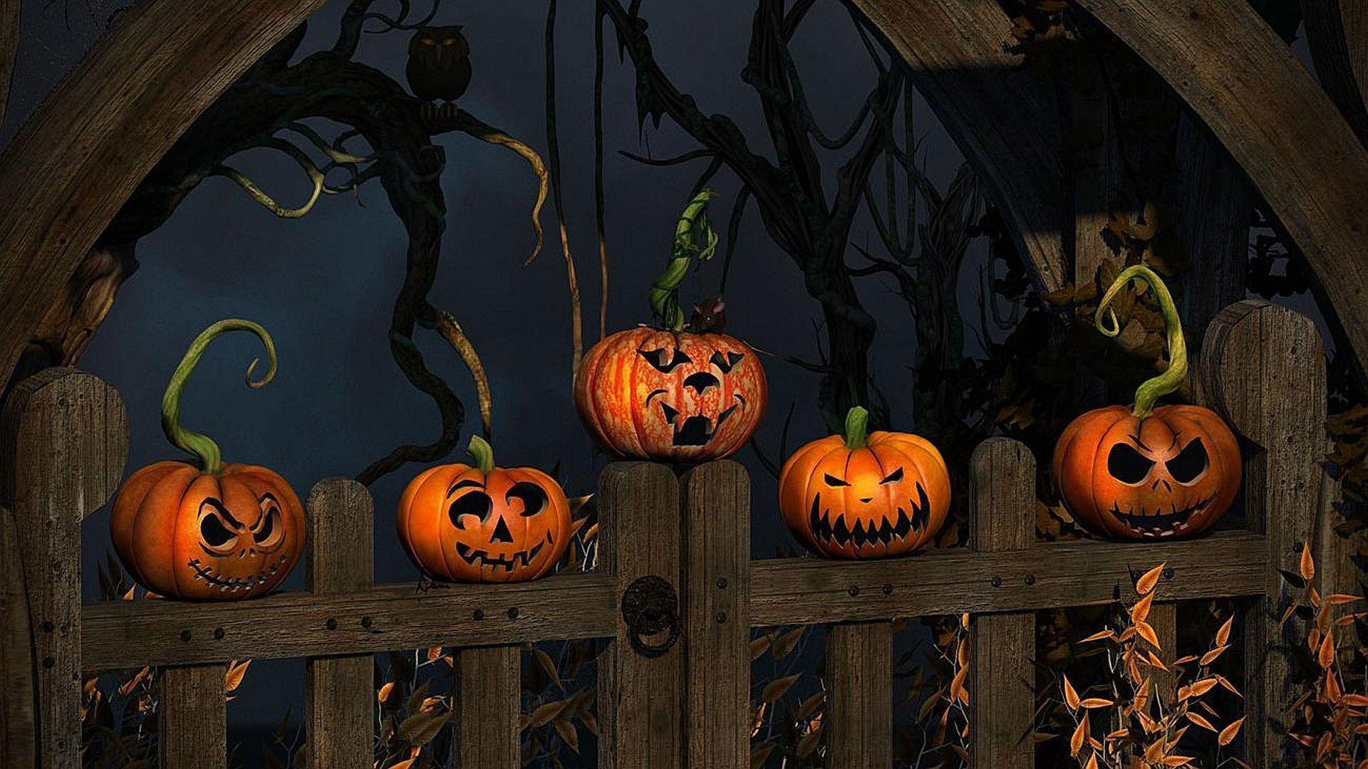 Whether you cover an entire room or a single wall, wallpaper will update your space and tie your home's look. 1920x1080 Halloween Wallpapers Wallpaper Cave