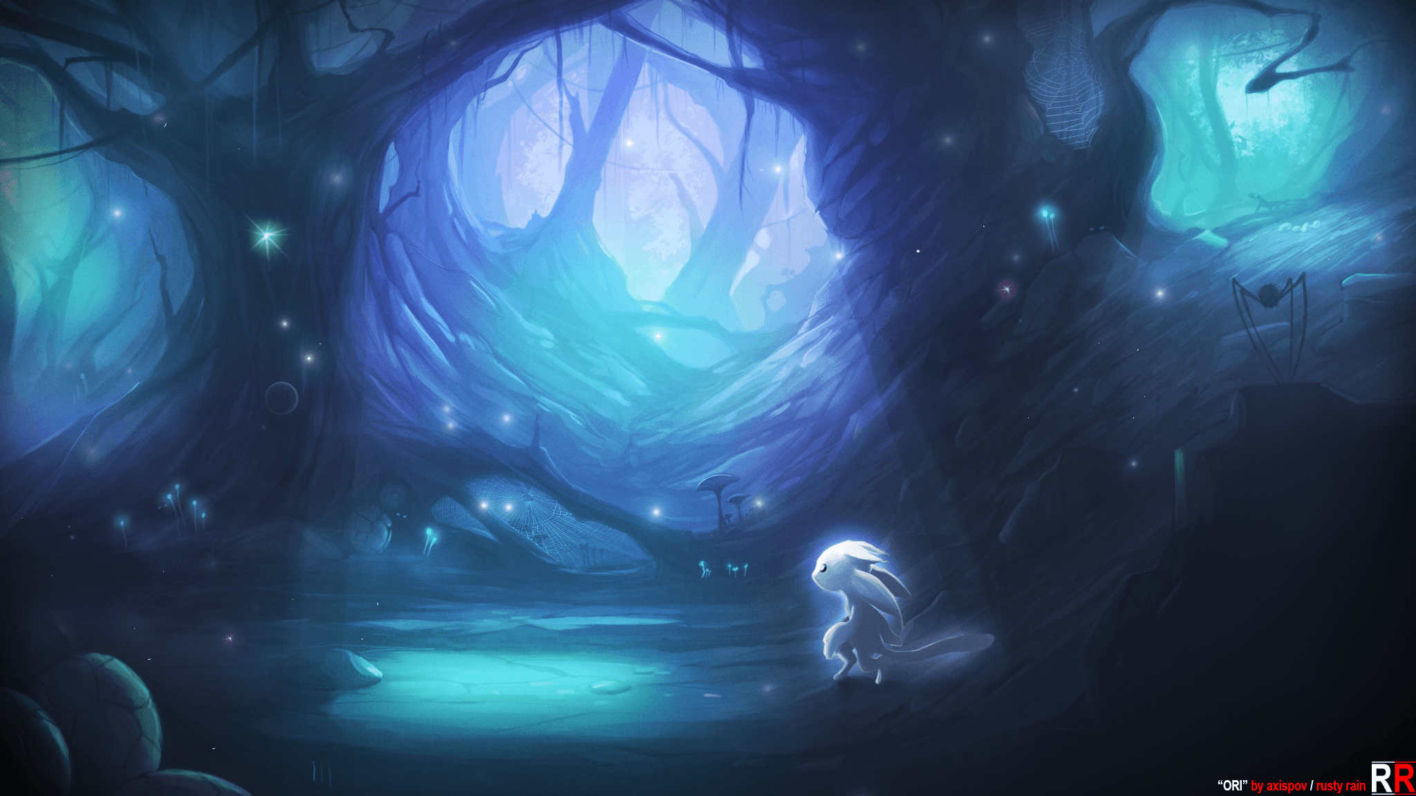 I want a picture of a man in white kneeling and a man in a black suit with a sword putting the sword on the kneeling man's head. Ori And The Blind Forest Wallpapers - Wallpaper Cave