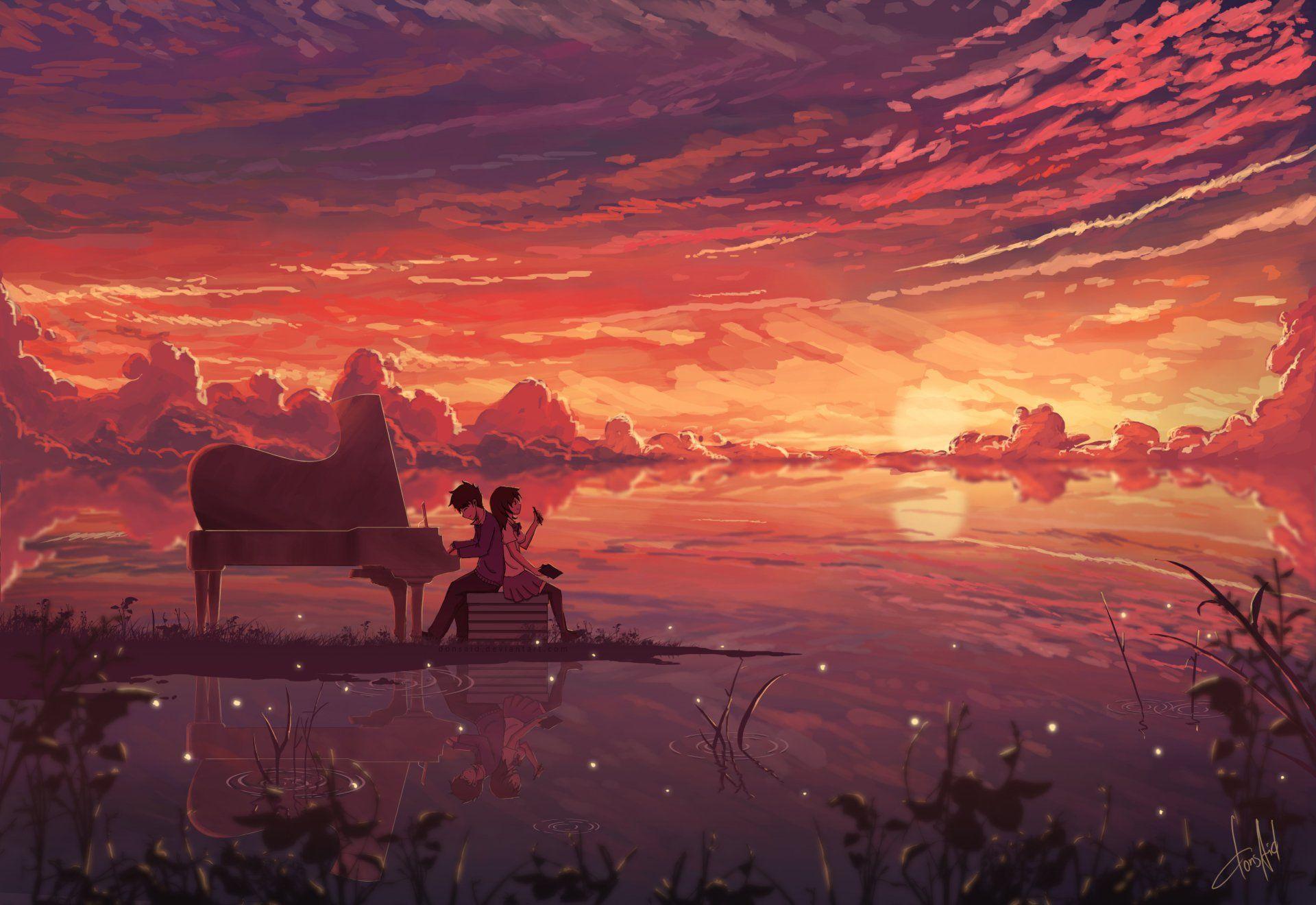 Choose from hundreds of free night sky wallpapers. Anime Boy Sunset Wallpapers Wallpaper Cave
