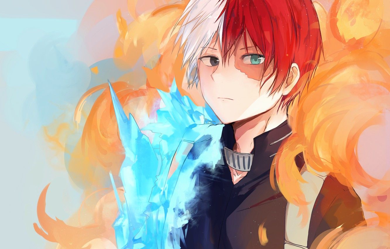 Red aesthetic tumblr laptop 29. Fire And Ice Red And Blue Anime Wallpapers - Wallpaper Cave