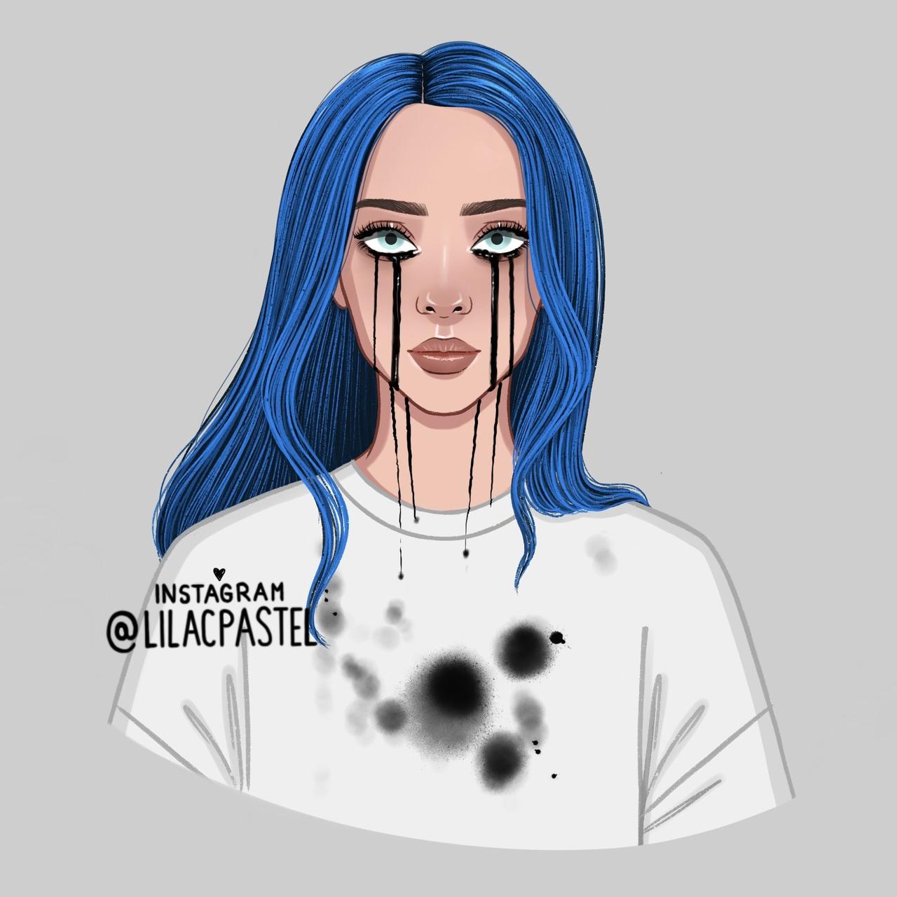 Cartoon billie eilish anime cute girl art bonito yellow celebrity broken heart blue bilie eilish black . Billie Eilish Anime Drawing Wallpapers Wallpaper Cave