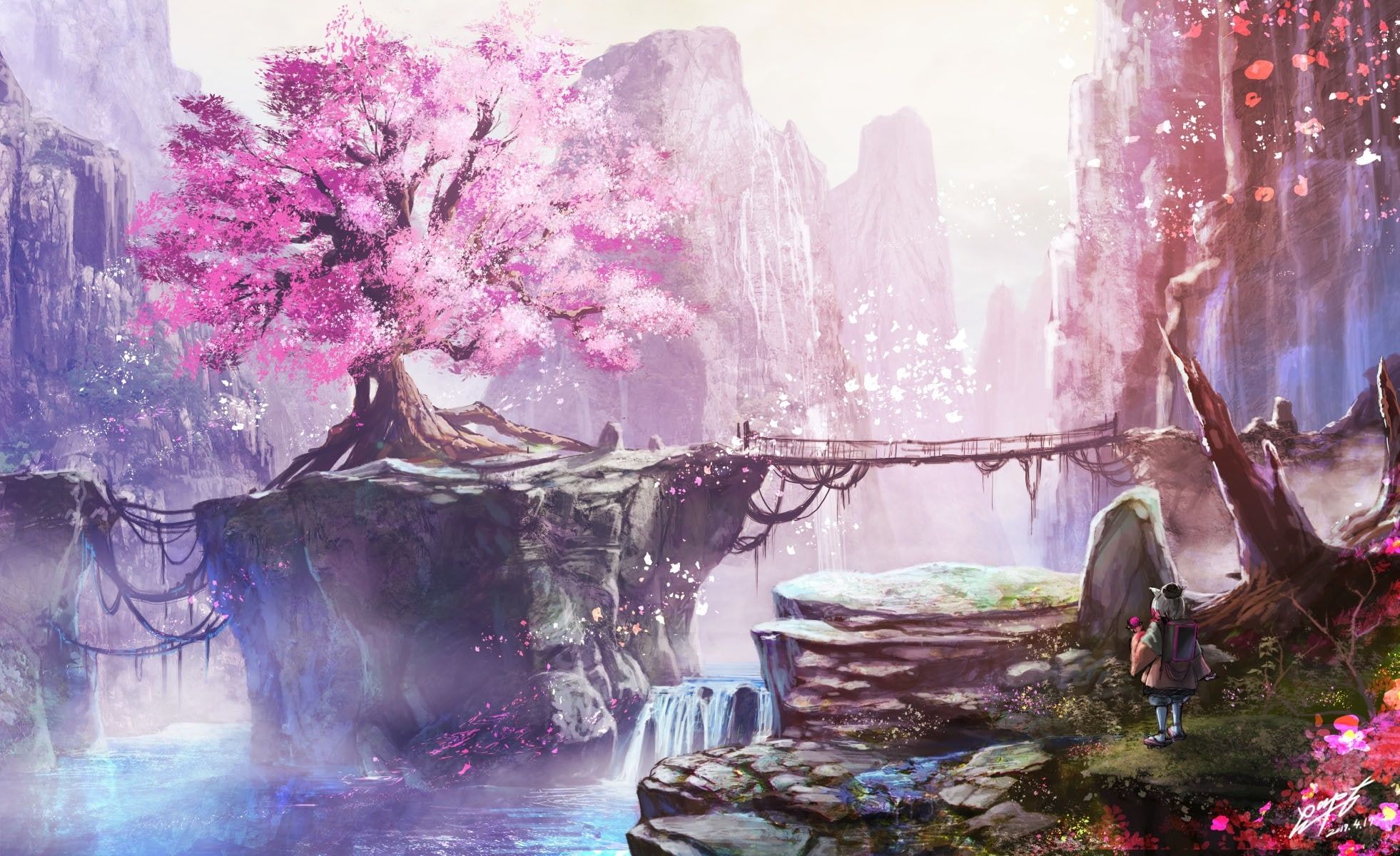 Canvas prints wall art landscape pictures photo paintings for . Landscape Anime Painting Hd Wallpapers Wallpaper Cave