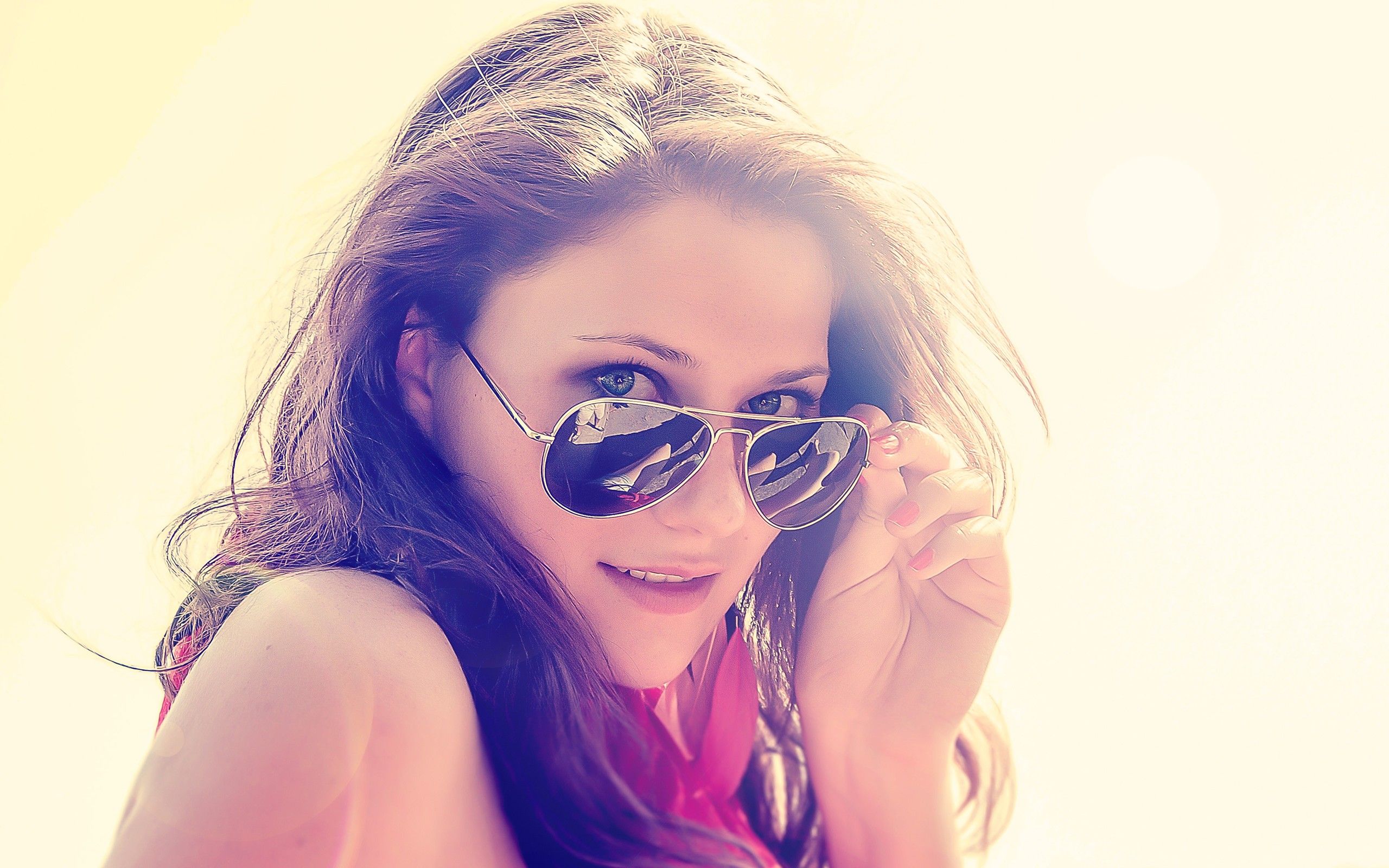 Brunette, girl, hat, model, sunglasses, woman 4k wallpaper. Sunglass Women Wallpapers Wallpaper Cave