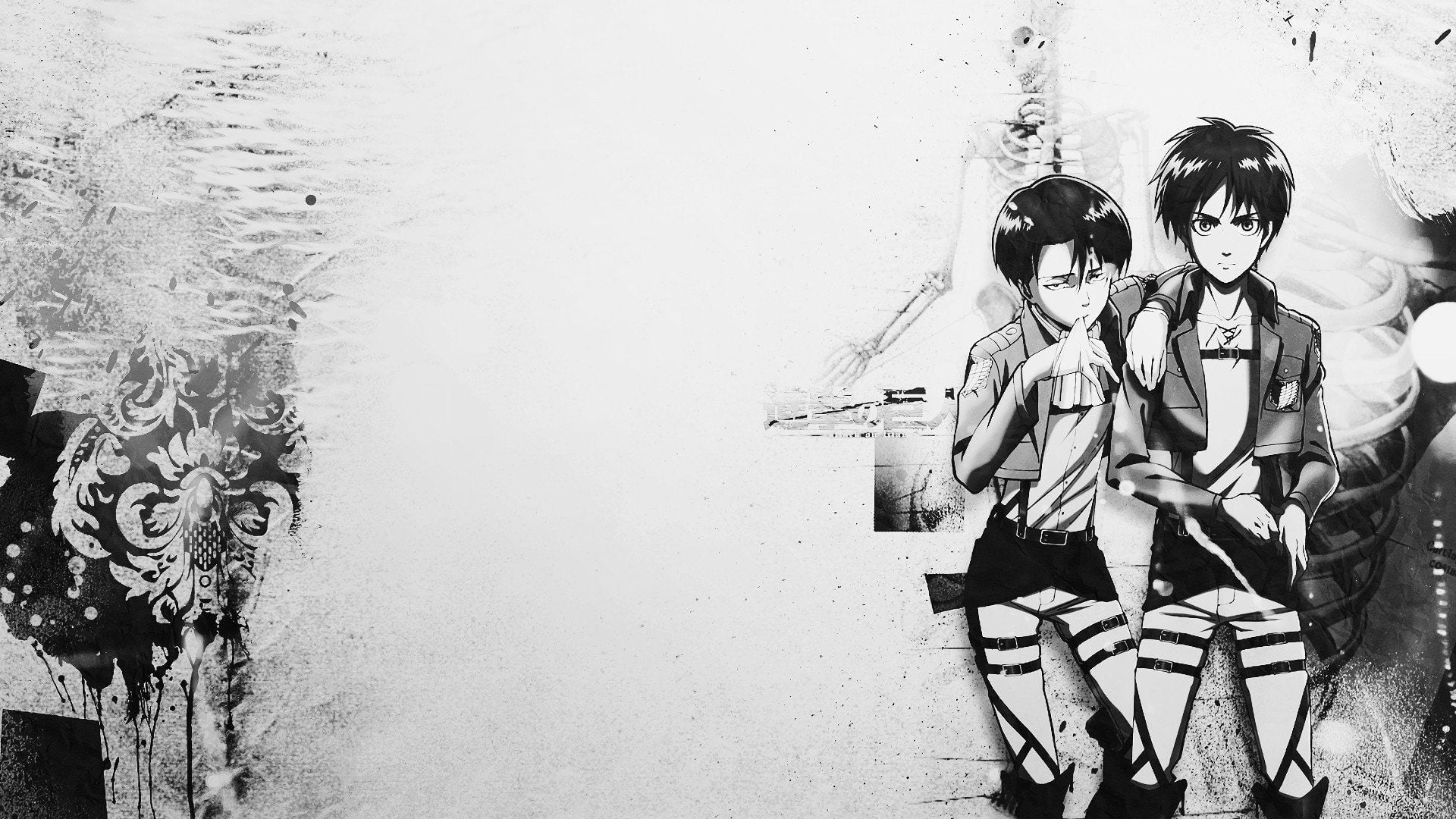 A subreddit dedicated entirely to anime wallpapers with dimensions/resolutions designed for… Attack On Titan Black And White Wallpapers Wallpaper Cave