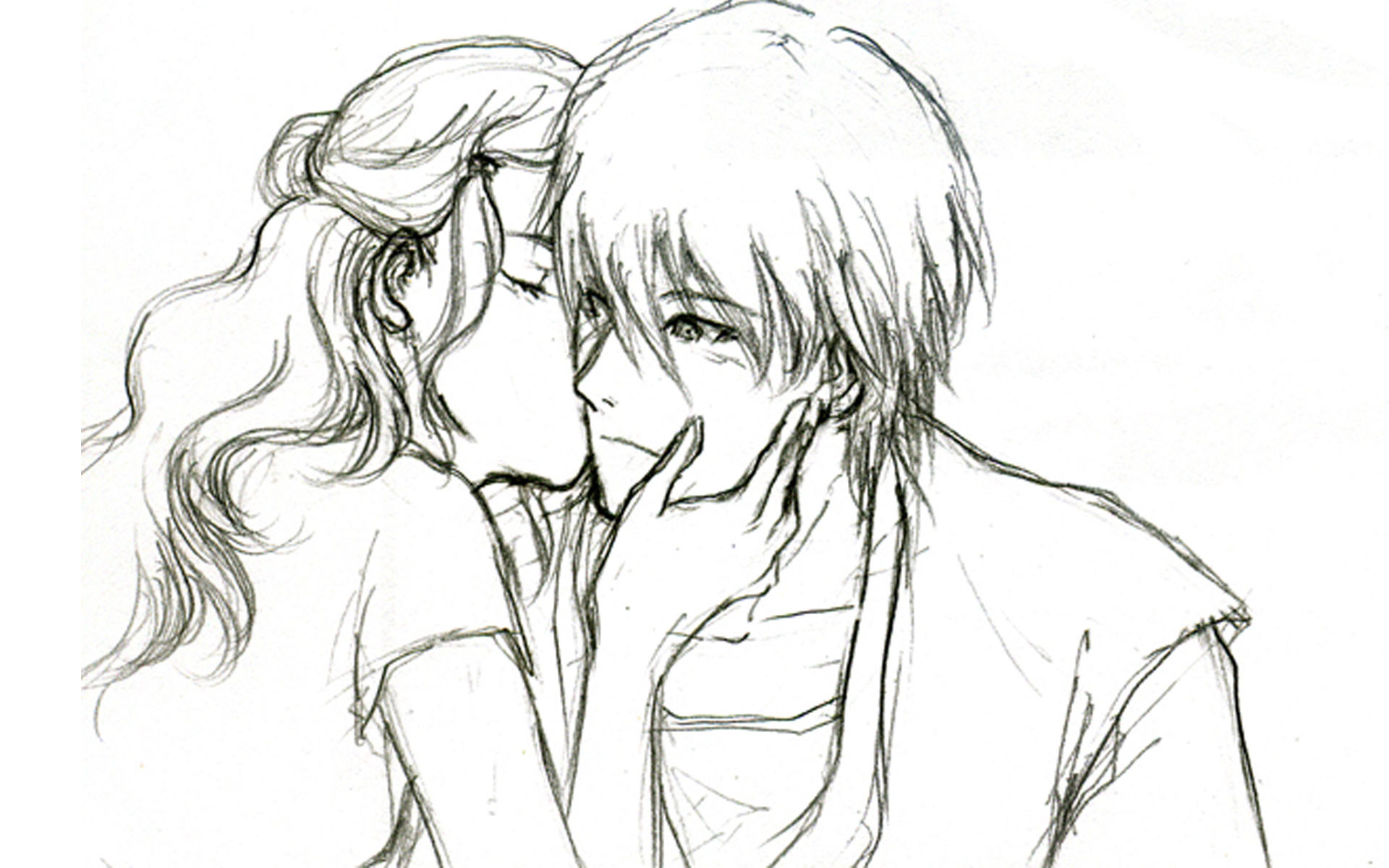Boy And Girl Love Pencil Drawing Novocom Top