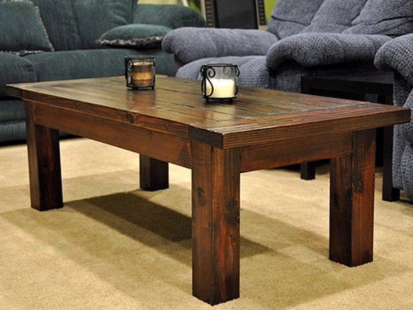 An iron and wood pairing! Solid Wood Coffee Table Design Images Photos Pictures