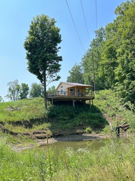 Blueberry Brook Treehouse over a Pond
