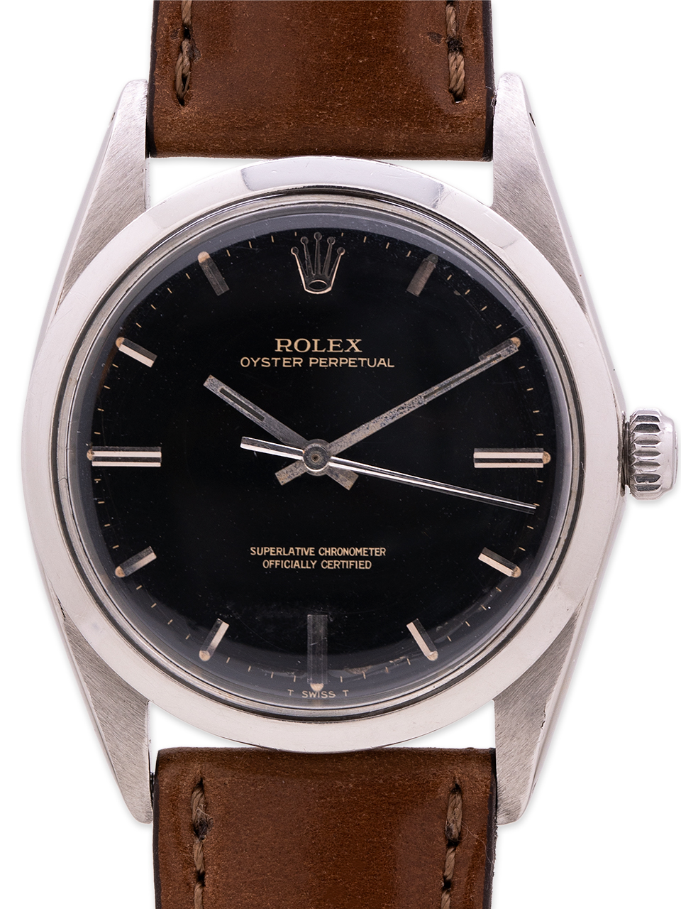 Rolex Oyster Perpetual Ref 1018 Black Gilt Dial Circa 1967