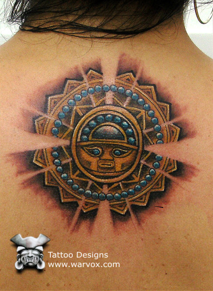 Silver Sun Tattoo Design - ₪ Aztec Tattoos ₪ Warvox Aztec Mayan Inca Tattoo Designs 583_x_427_jpg