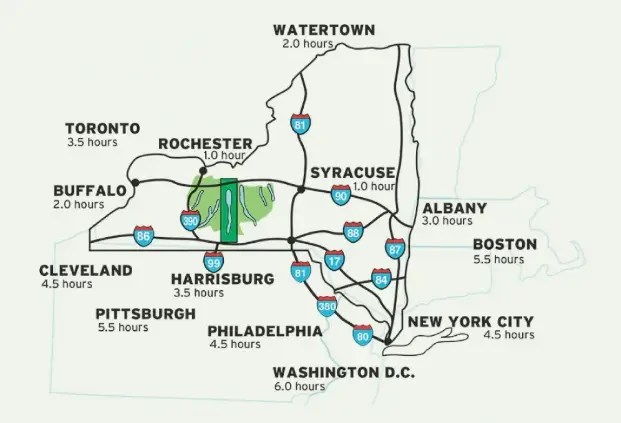 Watkins Glen & Seneca Lake map.