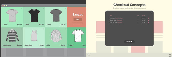「レジに進む」に動きをつけるいくつかのアイデア