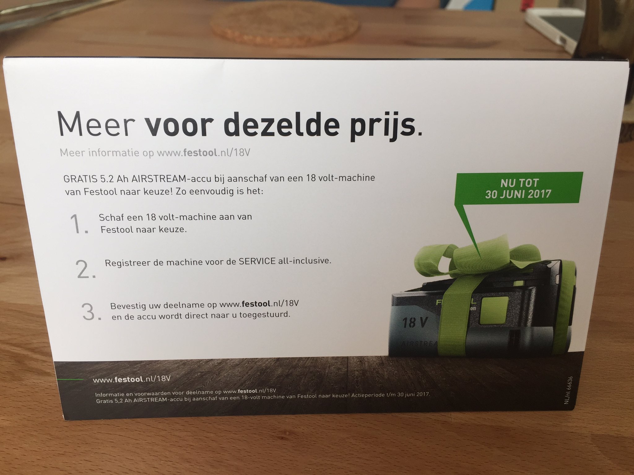 Foto van een drukfout door festool