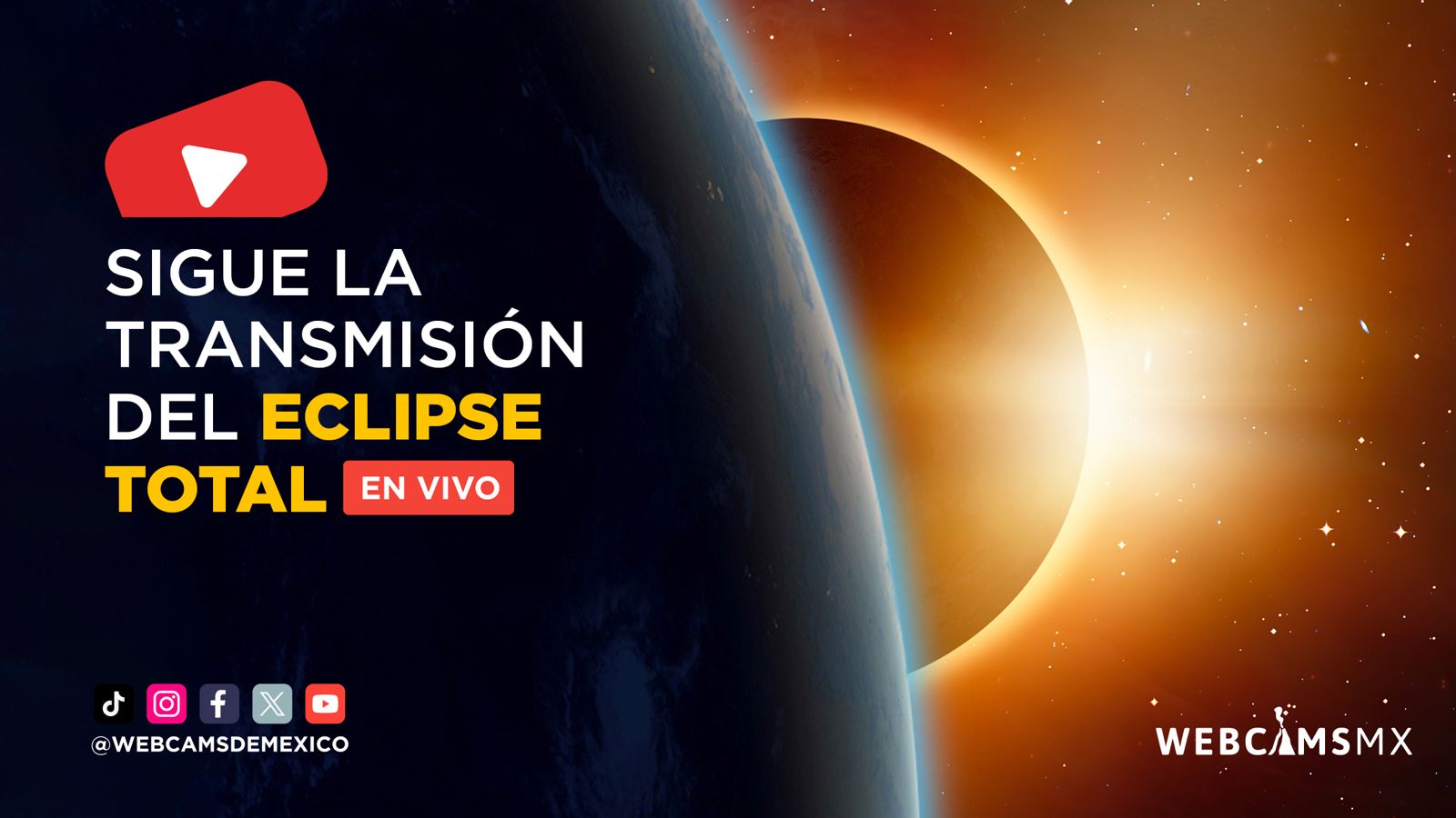 #EnVivo Sigue el eclipse solar a través de Webcams de México